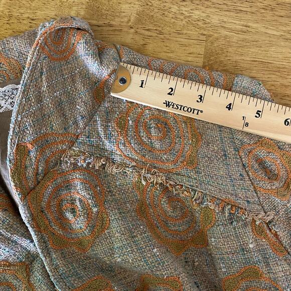 Pamela Brown Textured Floral Jacket Blazer Womens - Picture 14 of 16